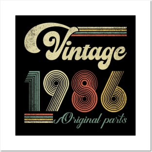 Retro Vintage 1986 38th Birthday Gift Men Women 38 Years Old Posters and Art